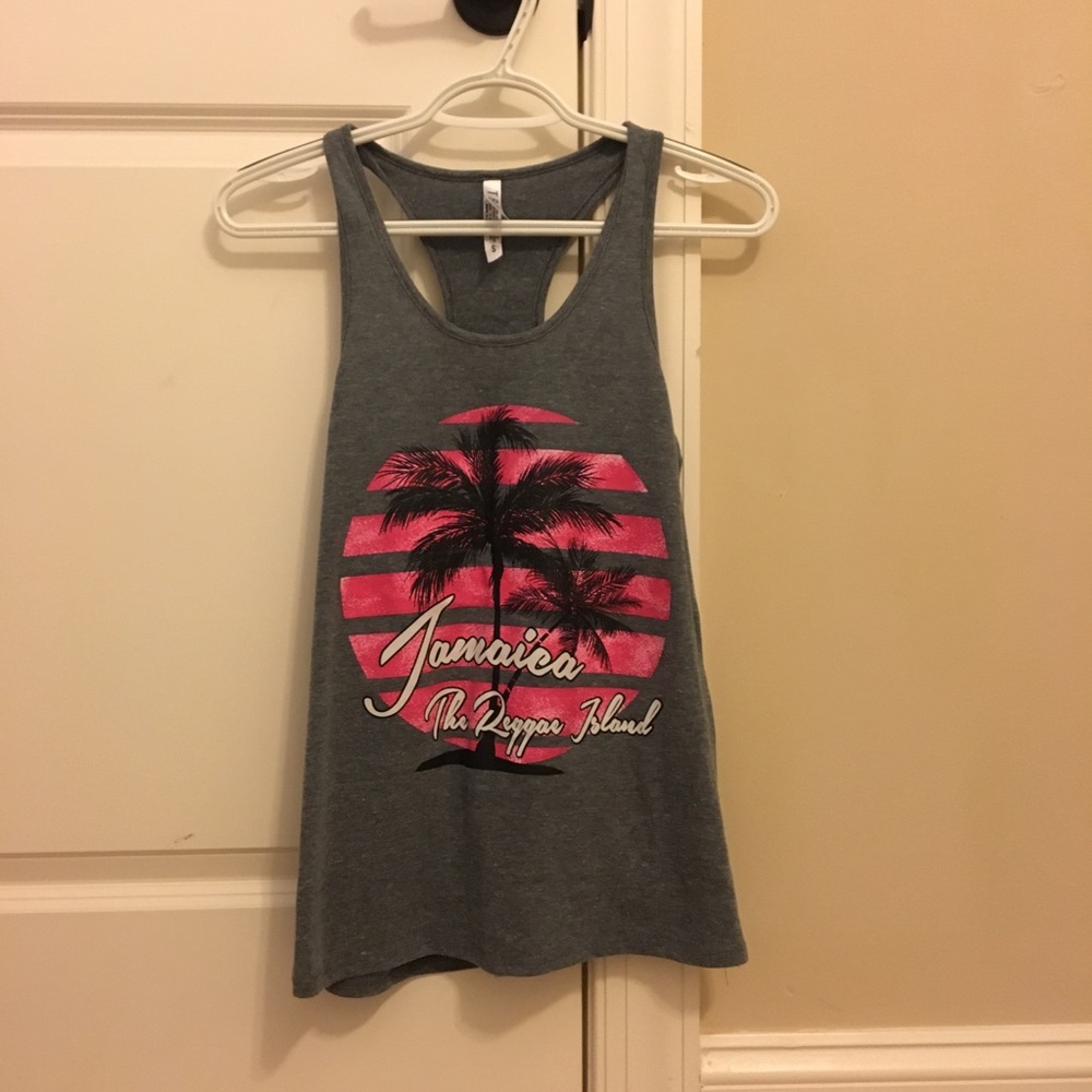 Gray and Pink Jamaica Tank Top